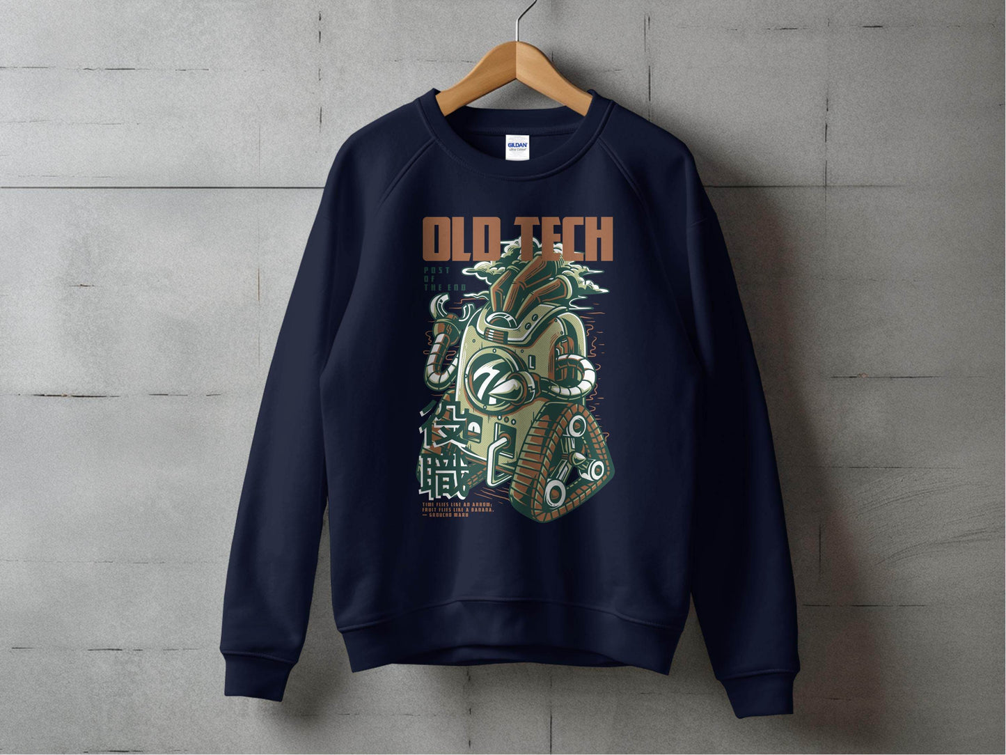 Old Tech Post End Cool Robot Design Graphic Sweater - Design & Vybe