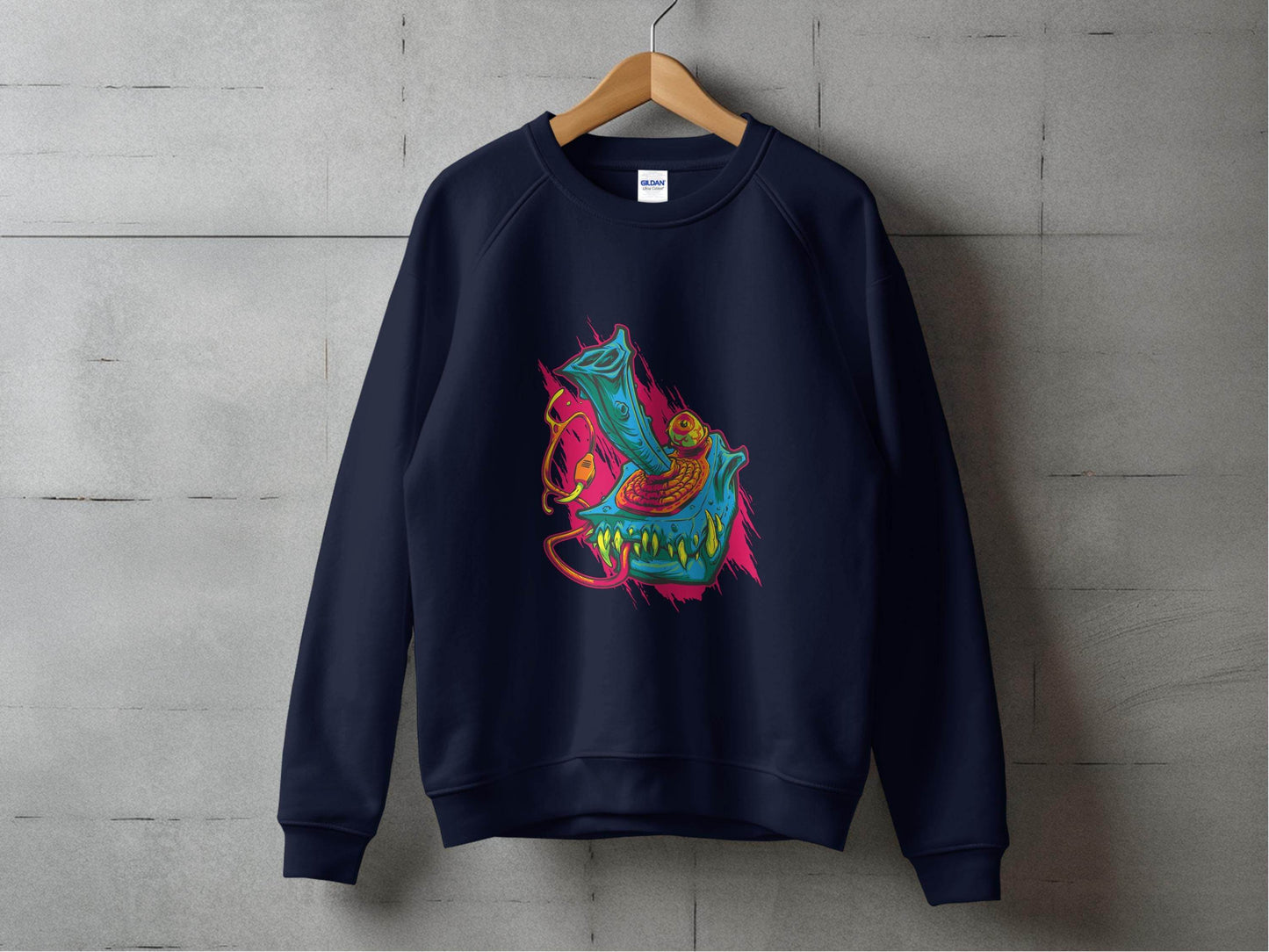 Cyberpunk Monster with Plug and Eyeball Graphic Sweater - Design & Vybe
