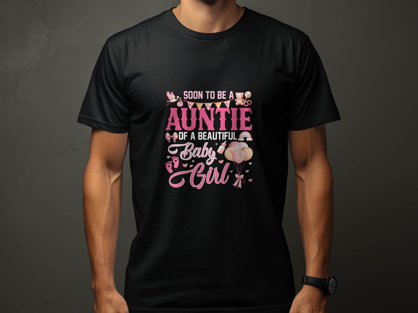 Soon To Be Auntie of a Beautiful Baby Girl T-Shirt - Design & Vybe