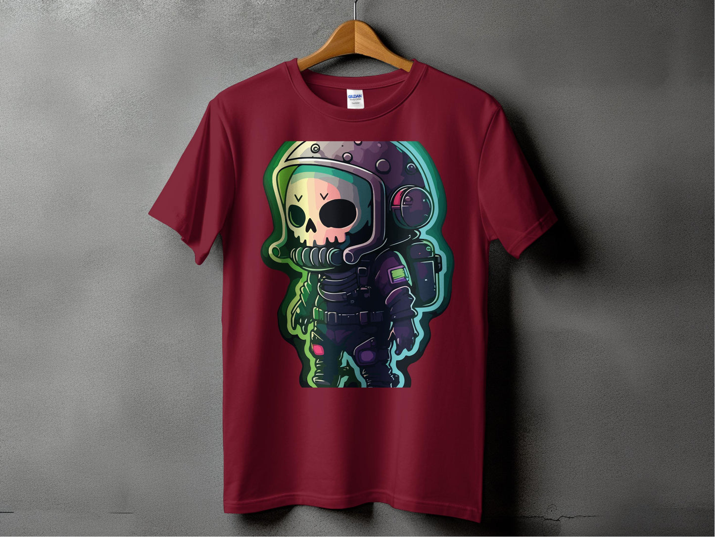 Glow in the Dark Overlord Skull Astronaut T-shirt