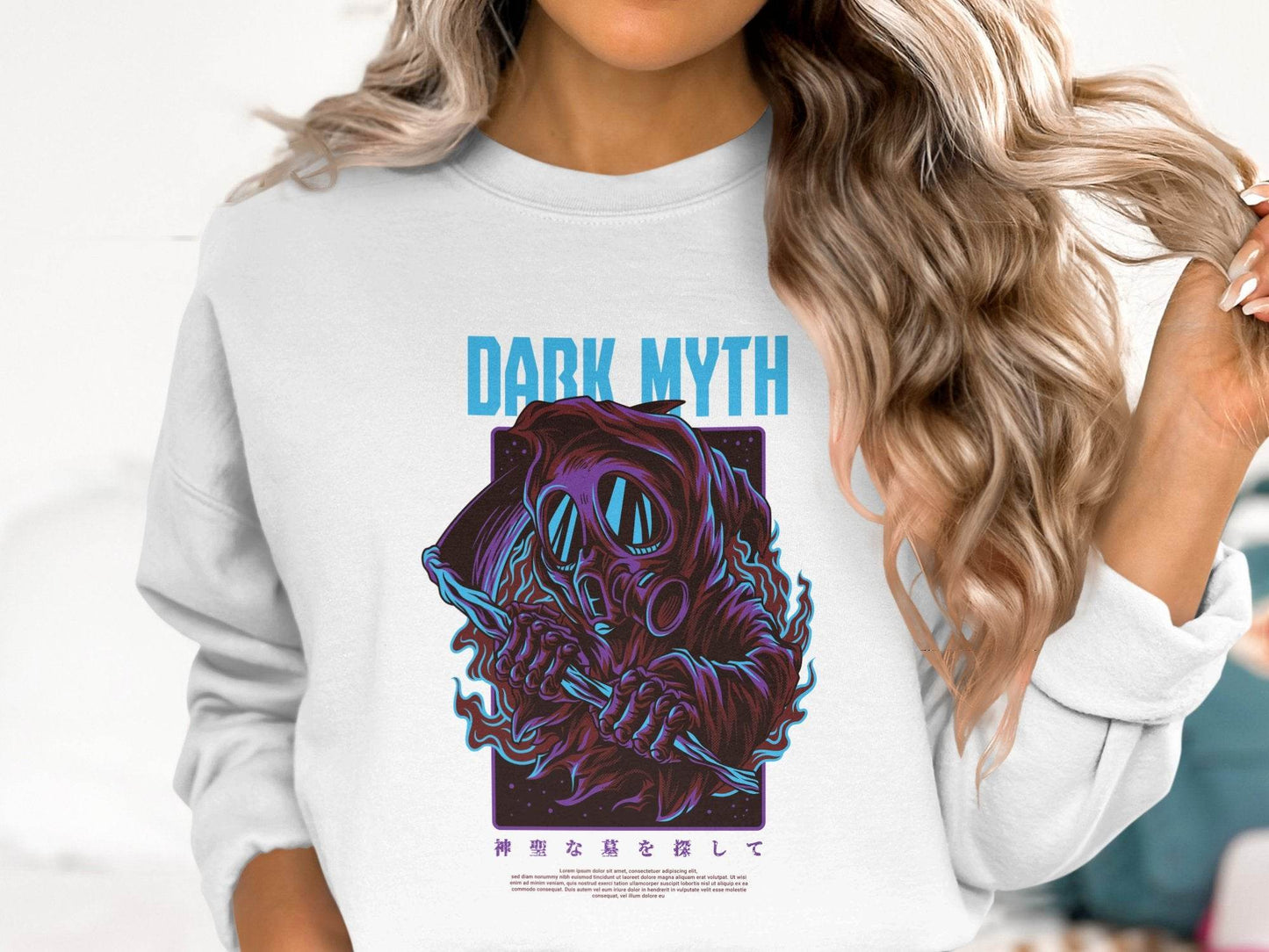 Dark Myth Grim Reaper Masked Artwork Design Sweater - Design & Vybe