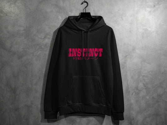 Instinct Japanese Version Text Graphic Design Hoodie - Design & Vybe