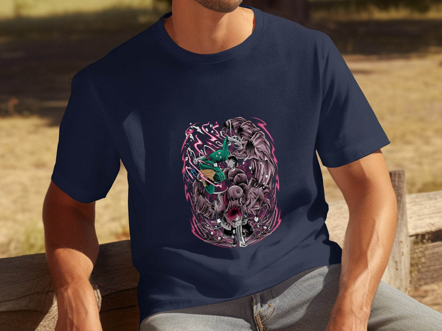 Gaara Rock Lee Action Pose Powerful Anime Art T-Shirt - Design & Vybe