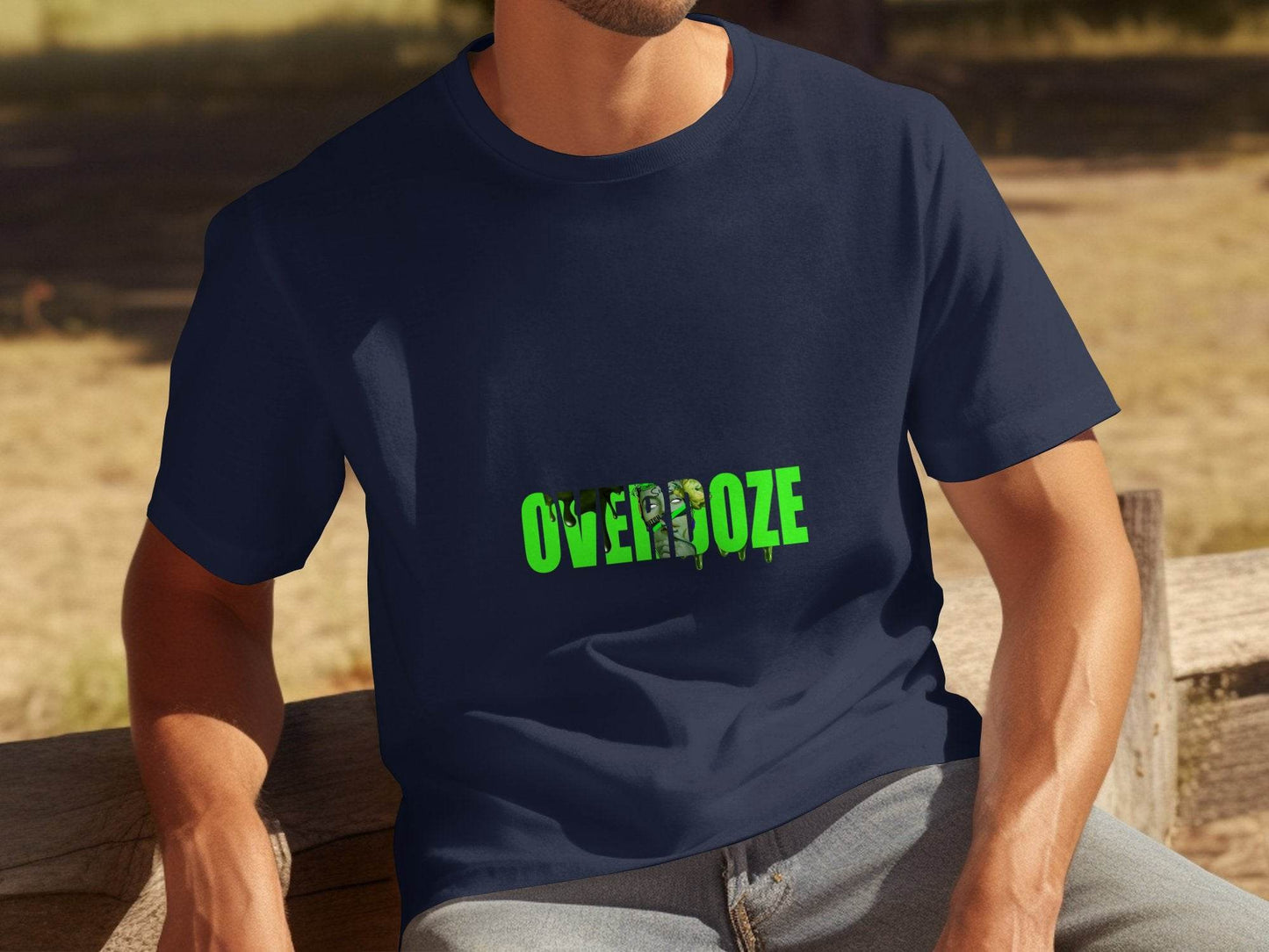Overdoze Neon Green With Face Graphic Trendy Image T-Shirt - Design & Vybe