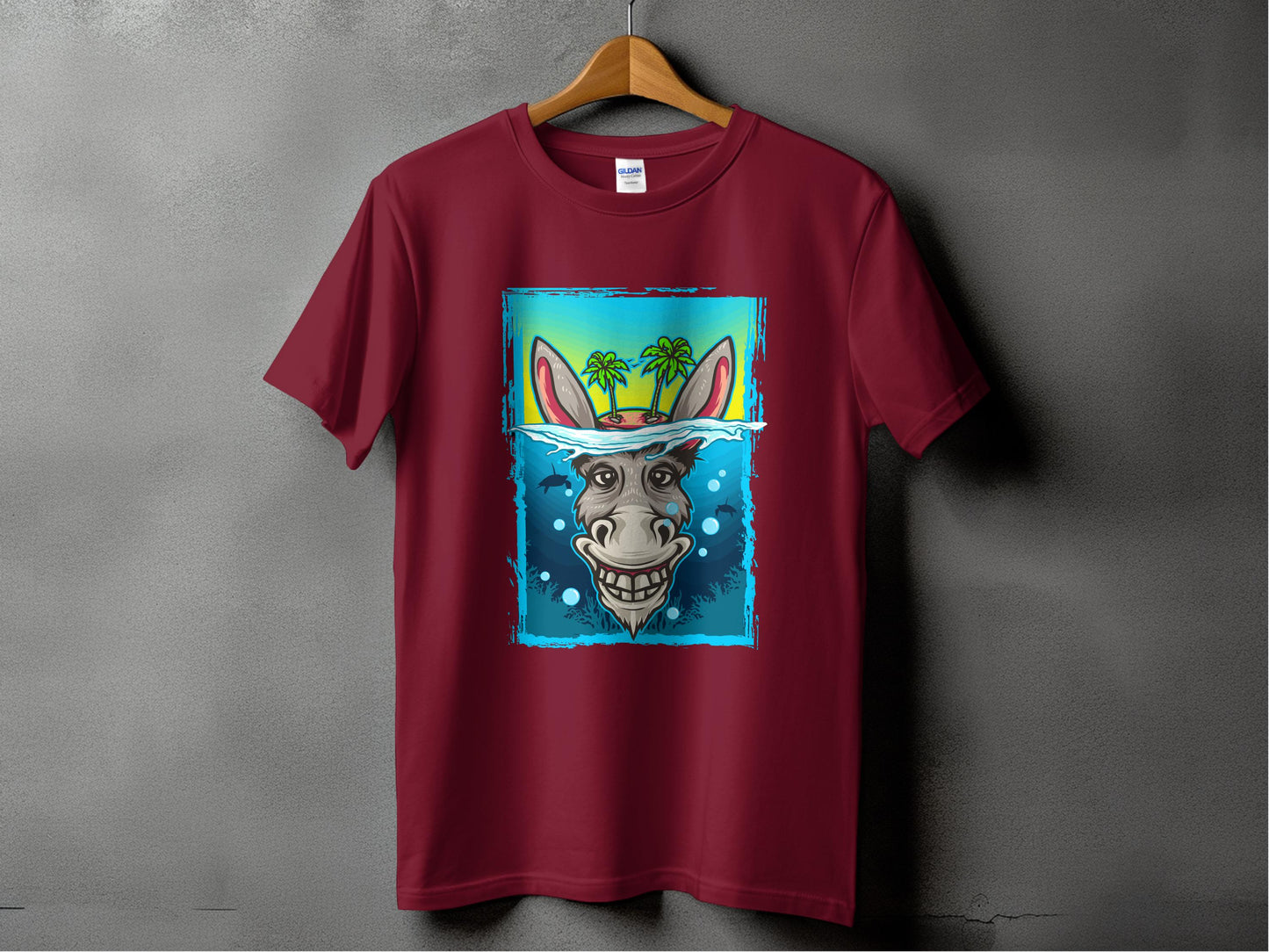 Fun Donkey Graphic Tee with Palm Trees product