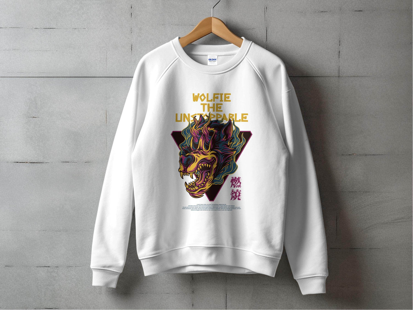 Wolfie The Unstoppable Graphic Design Cool Sweater - Design & Vybe