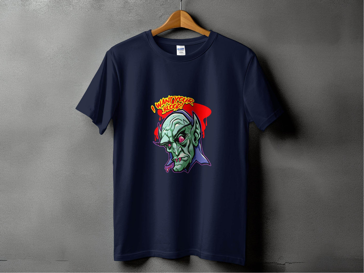 I Want Your Blood Vampire Head Horror Graphic T-Shirt - Design & Vybe