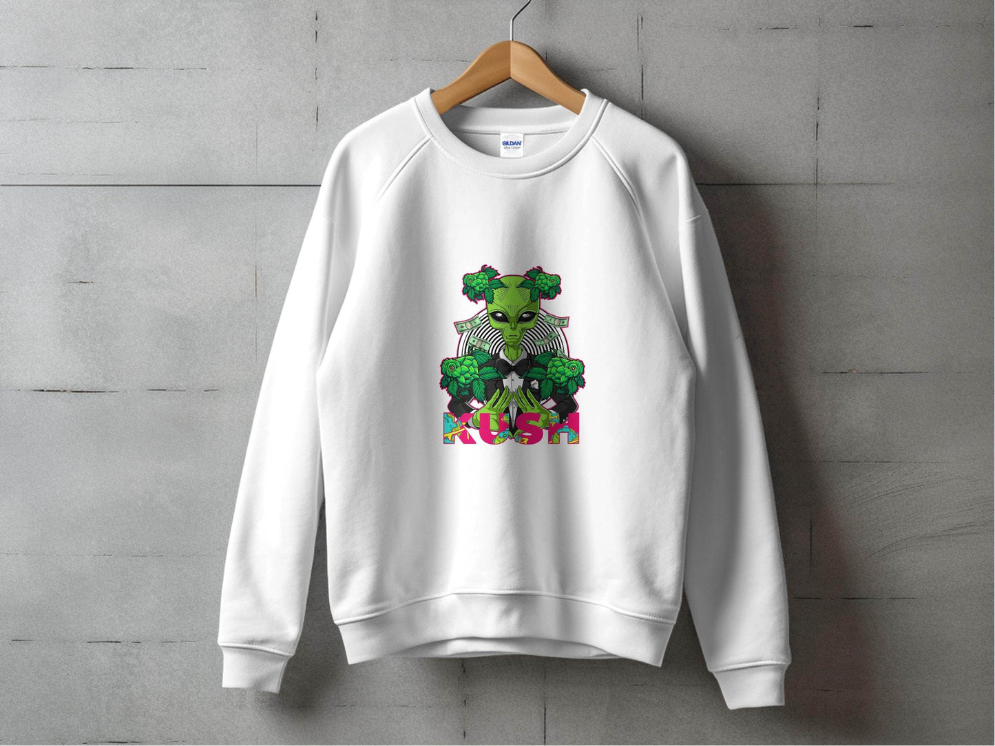 Kush Alien Money and Hops Design Graphic Hoodie - Design & Vybe