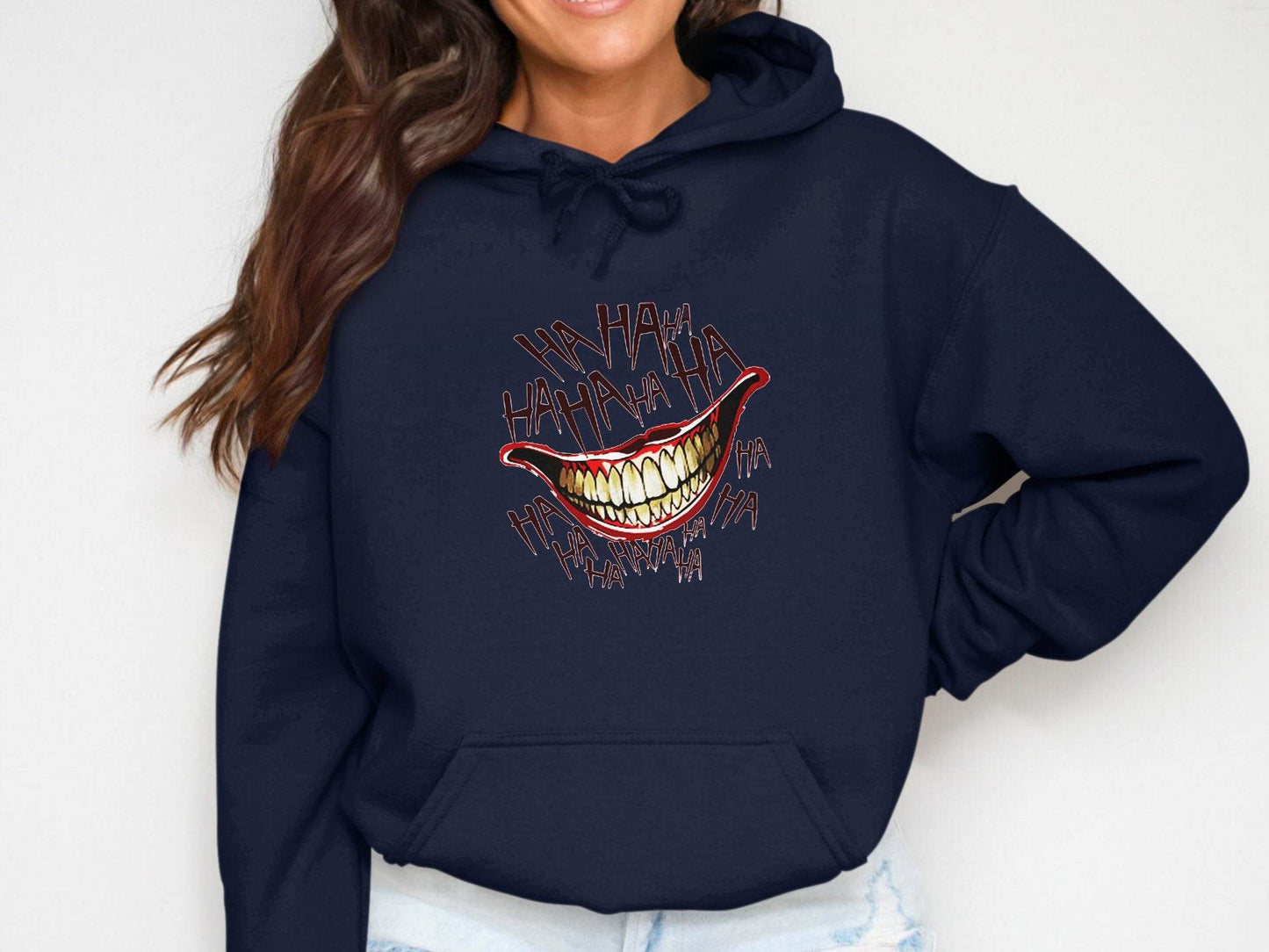 Joker's Ha Ha Mouth Funny Smile Novelty Graphic Hoodie - Design & Vybe