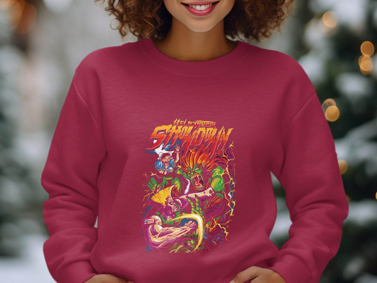 Helicopter Showdown Illustration Graphic Print Style Sweater - Design & Vybe