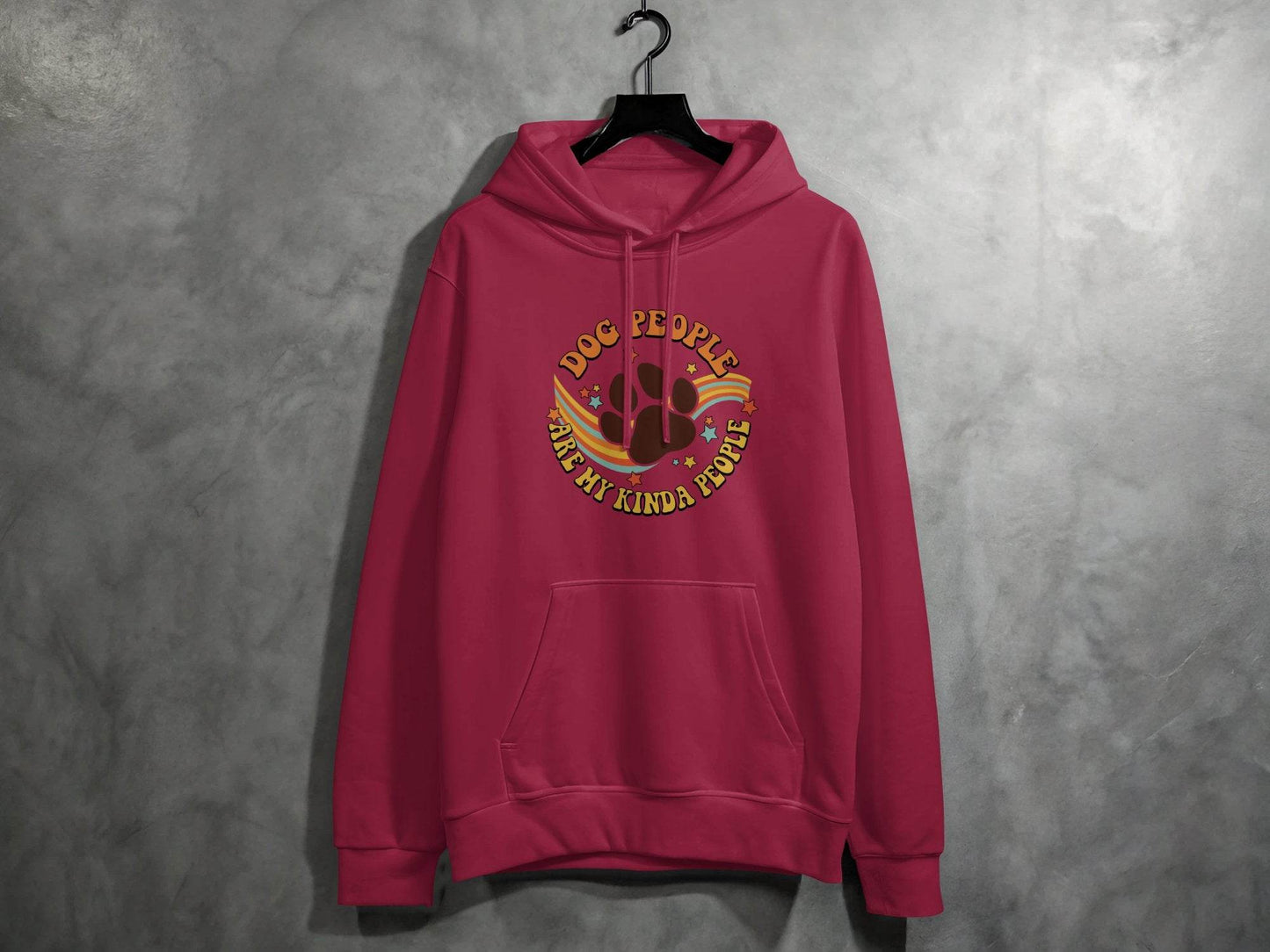 Dog People Are My Kinda People Retro Style Dog Paw Hoodie - Design & Vybe