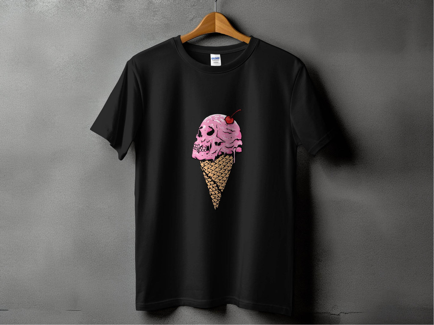 Ice Cream Skull Cone Graphic Illustration for T-Shirt - Design & Vybe