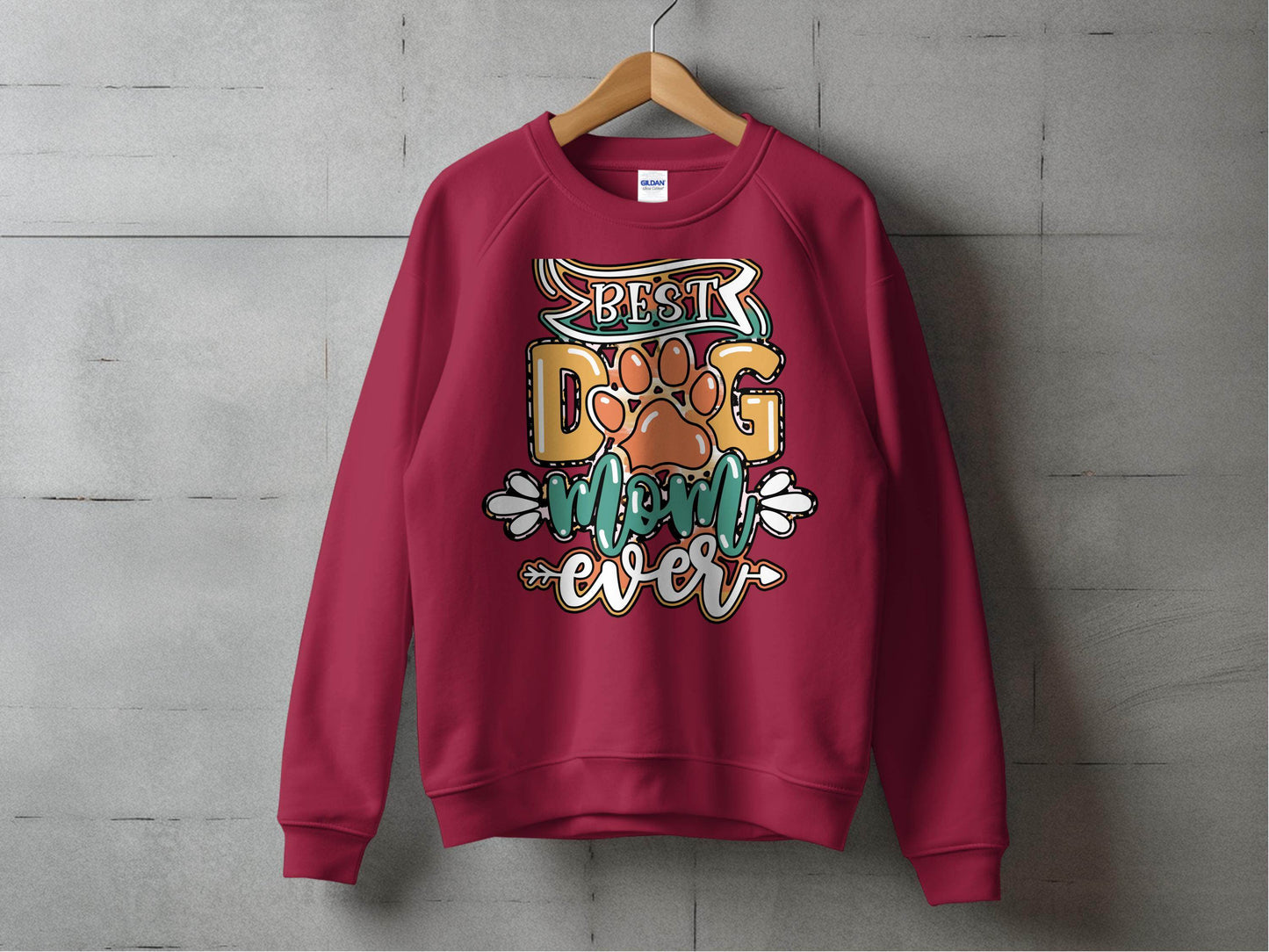 Best Dog Mom Ever Pet Paw Print Design Graphic Sweater - Design & Vybe