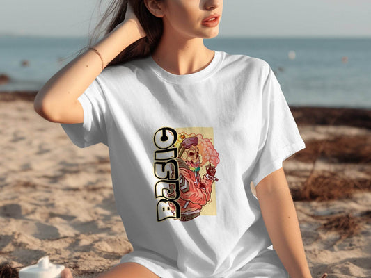 Basic Smoking Skeleton in VR Headset and Crown T-Shirt - Design & Vybe