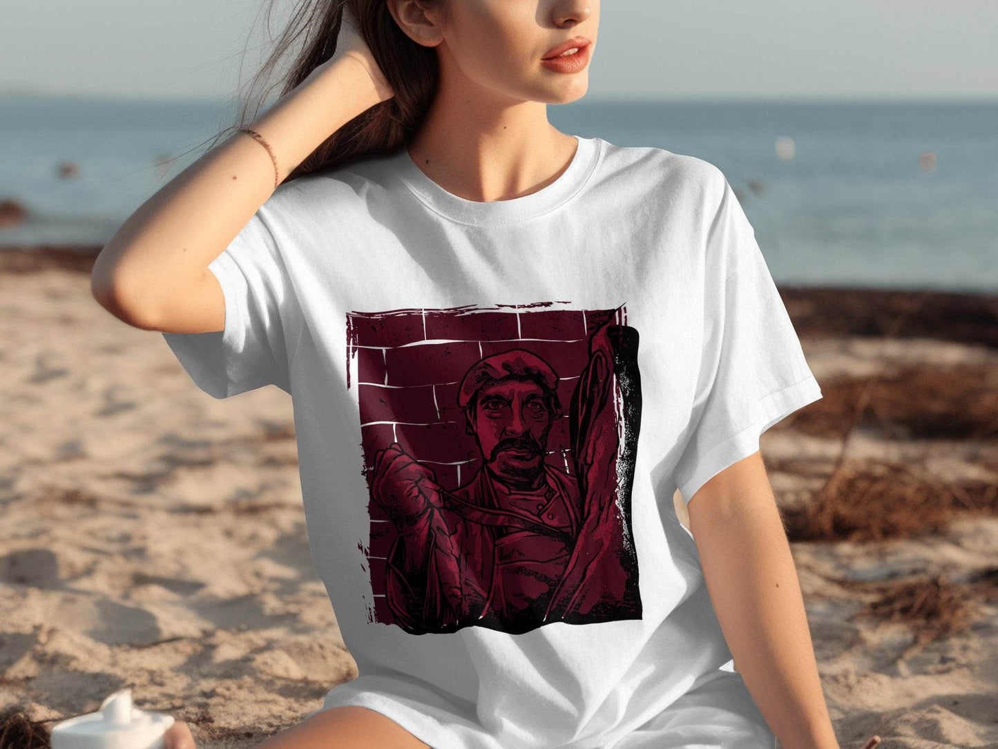Vintage Butcher with Intense Gaze Graphic T-Shirt - Design & Vybe