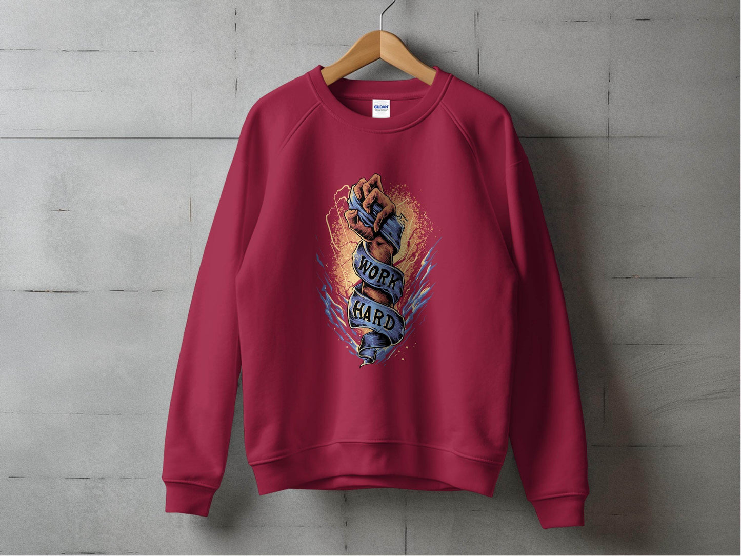 Motivational Work Hard Graphic Printed Sweater - Design & Vybe