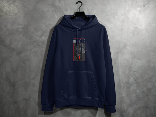 Gorilla Mafia with a Hat and Red Tie Graphic Hoodie - Design & Vybe