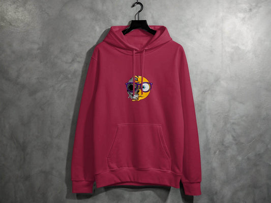 Artistic Skull and Sun Design With Glasses Smiley Hoodie - Design & Vybe