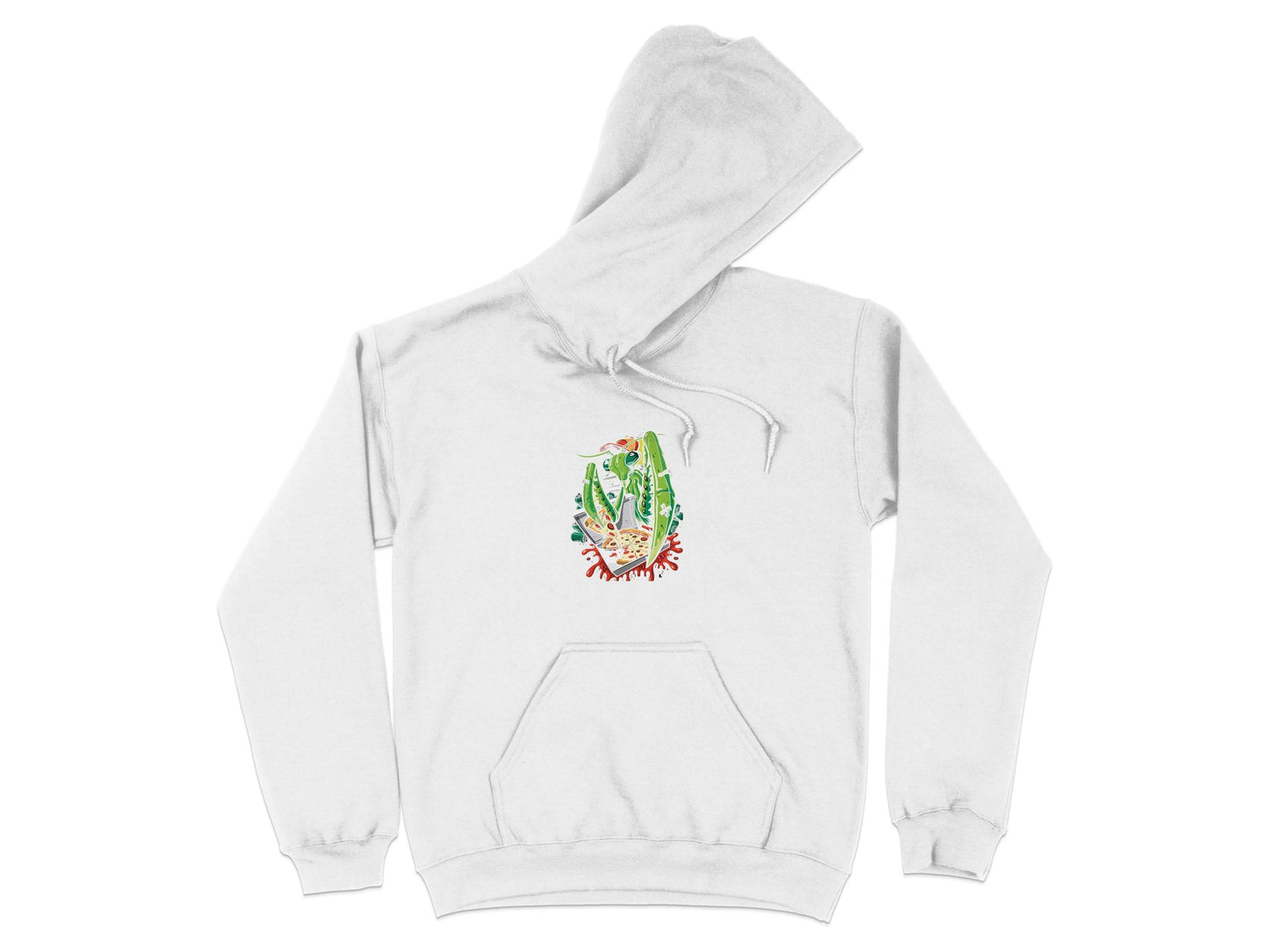 Praying Mantis Enjoying Pizza With Some Drinks Hoodie - Design & Vybe