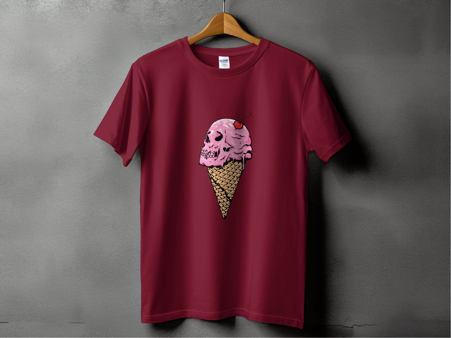 Ice Cream Skull Cone Graphic Illustration for T-Shirt - Design & Vybe