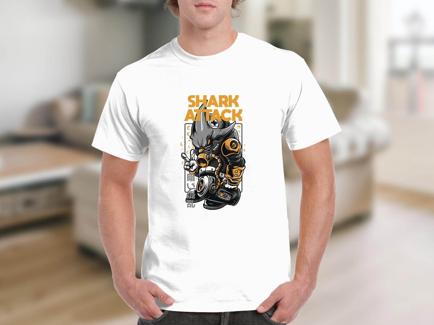 Shark Attack Graphic Illustration Inspired Design T-Shirt - Design & Vybe