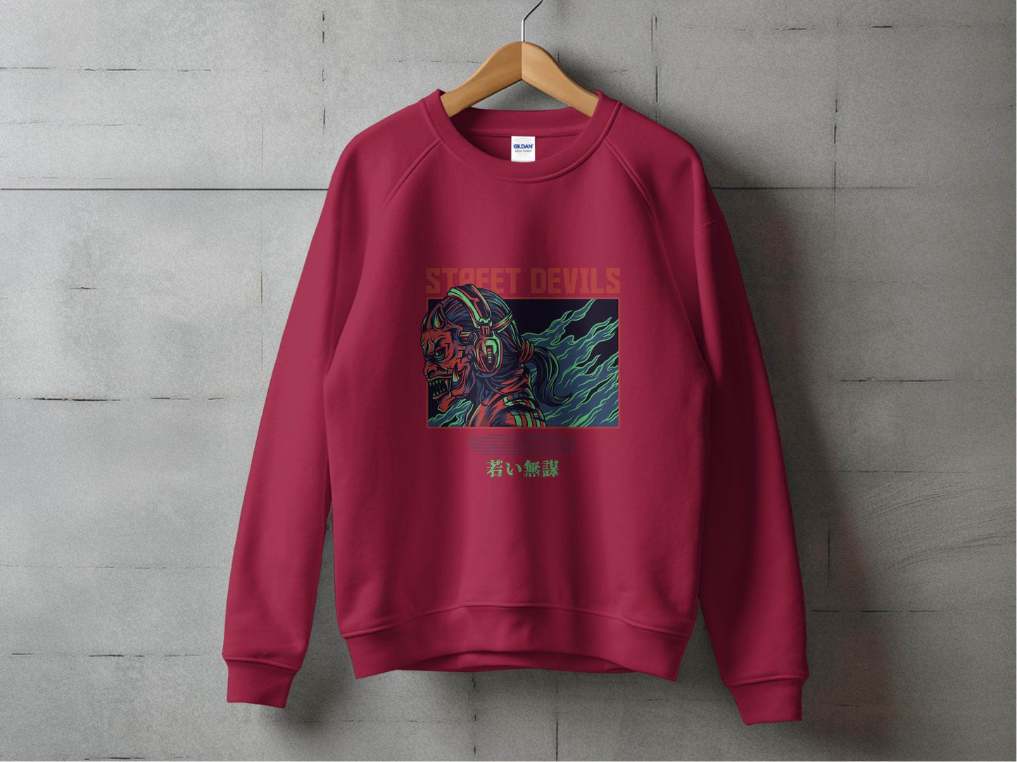 Street Devils Design Graphic Headphone Devil Art Sweater - Design & Vybe