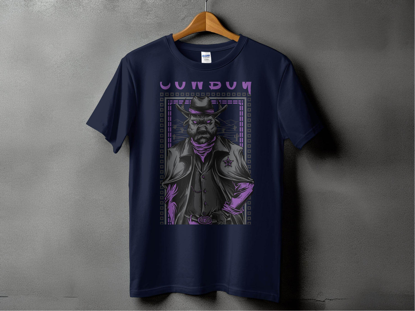 Warrior Cowboy With Attitude Graphic Apparel T-Shirt - Design & Vybe