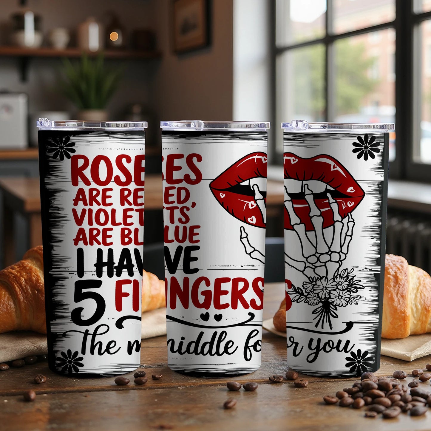 Unique Roses Are Red Lips Graphic Tumbler product