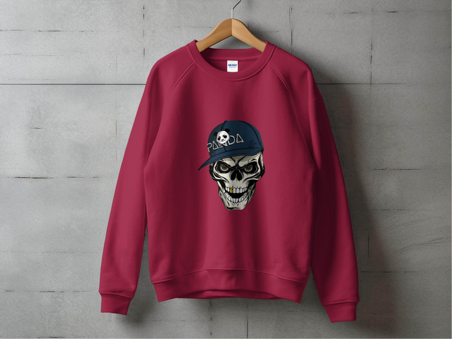 Grim Panda Skeleton on a Dark BaseBall Hat Artwork Sweater - Design & Vybe