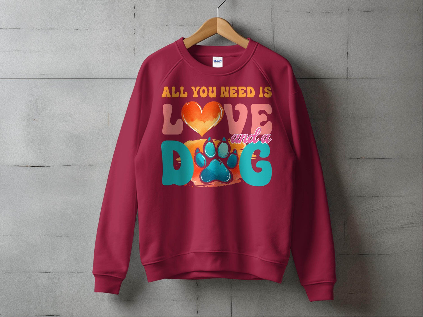 All You Need Is Love And A Dog Colorful Design Sweater - Design & Vybe