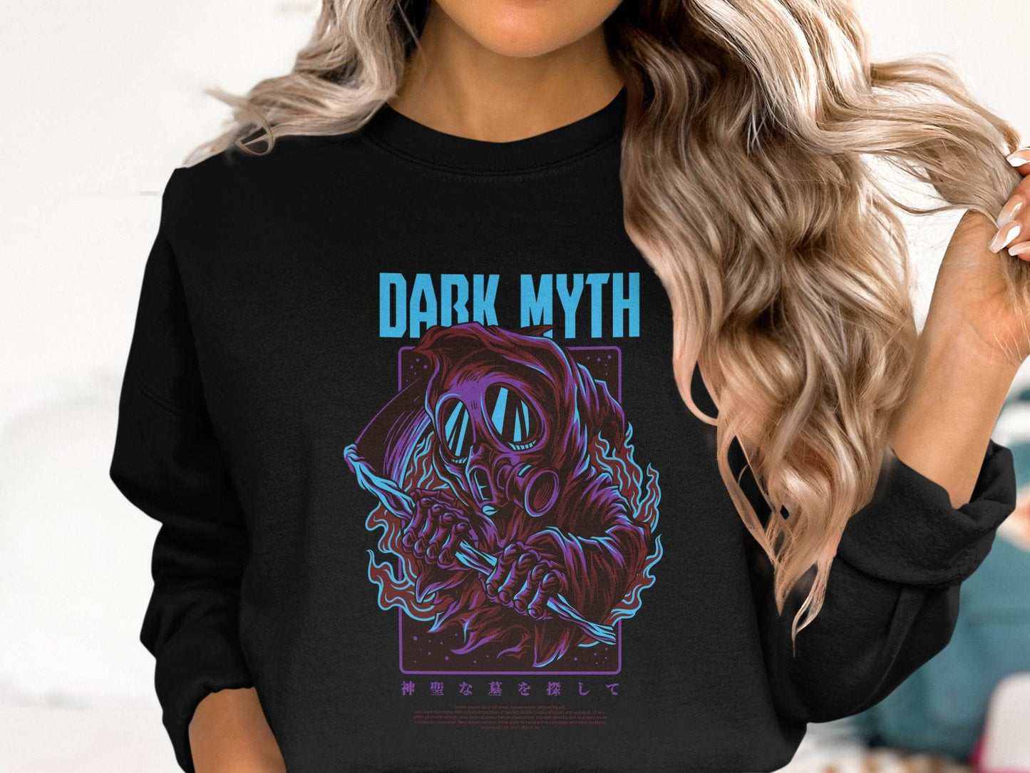 Dark Myth Grim Reaper Masked Artwork Design Sweater - Design & Vybe
