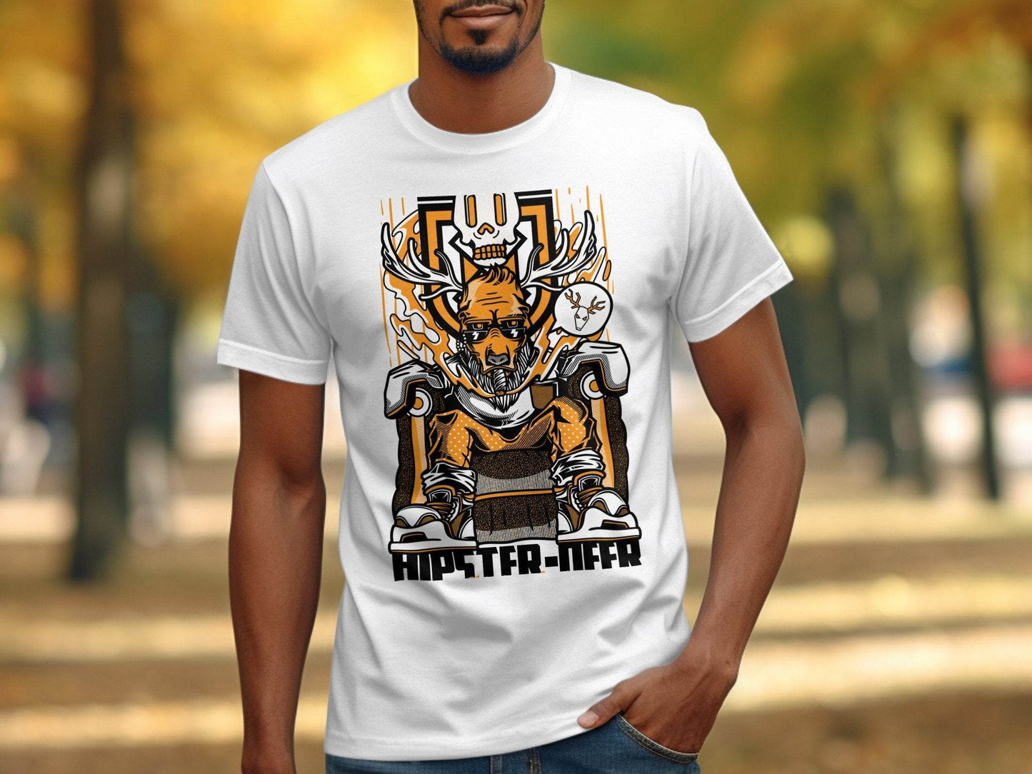 Hipster Deer Street Art Graphic Design For Casual T-Shirt - Design & Vybe