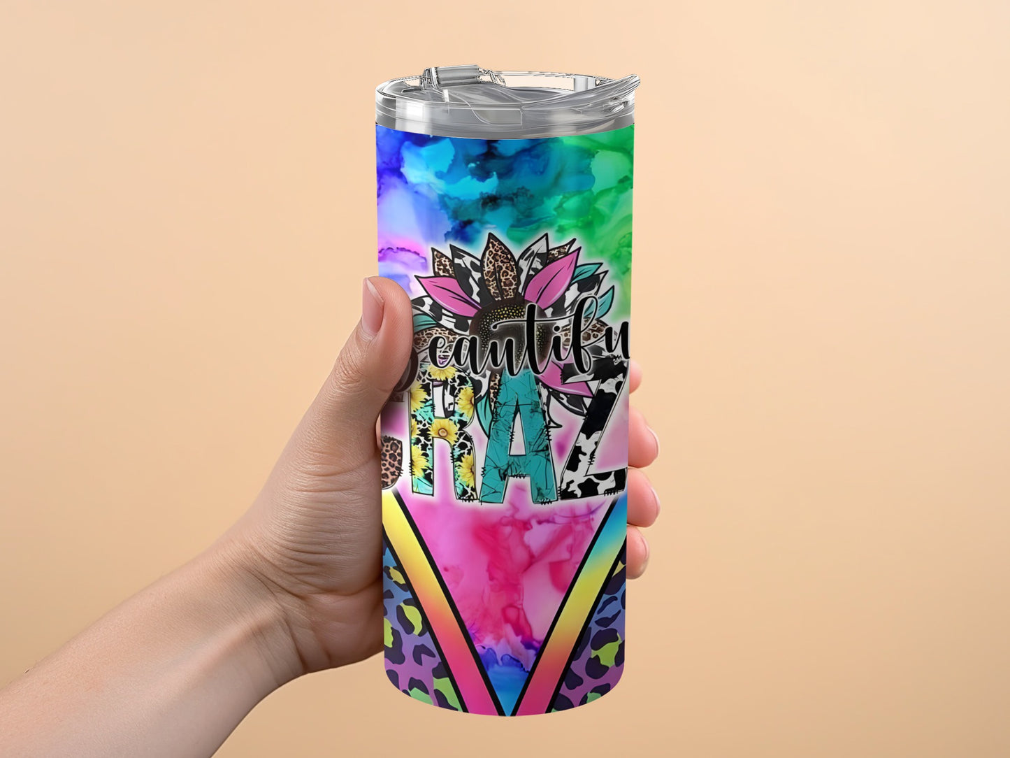 Beautifully Crazy Colorful Leopard Tumbler product type
