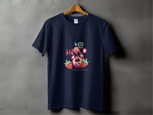 Hello Graphics With Strawberry Images Design T-Shirt - Design & Vybe