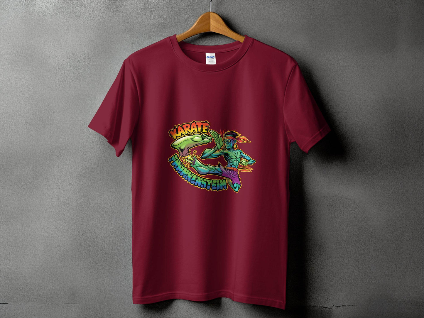 Karate Frankenstein Zombie Monster Funny Halloween T-Shirt - Design & Vybe