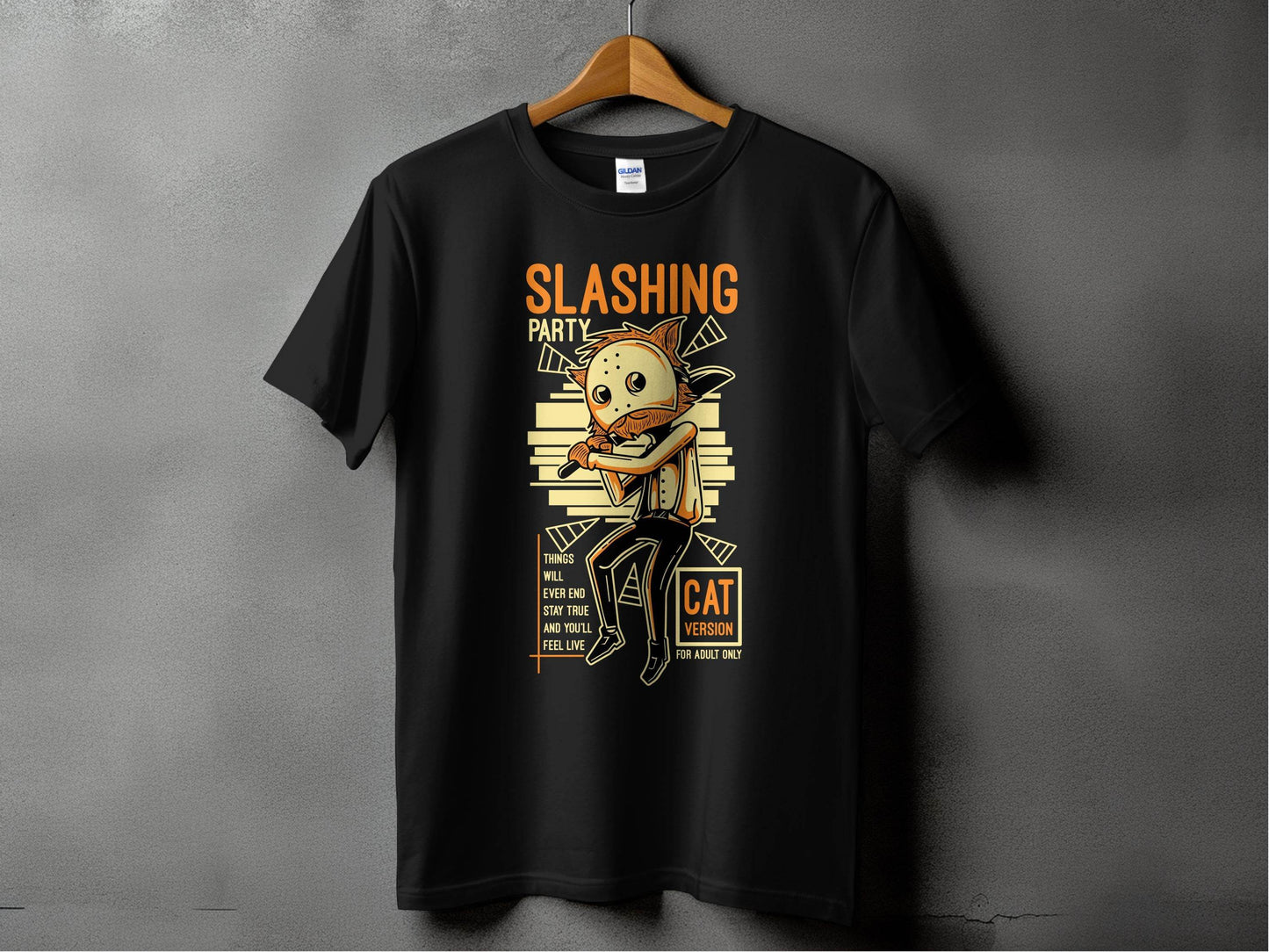 Slashing Party Cat Version for Adult Only Graphic T-Shirt - Design & Vybe