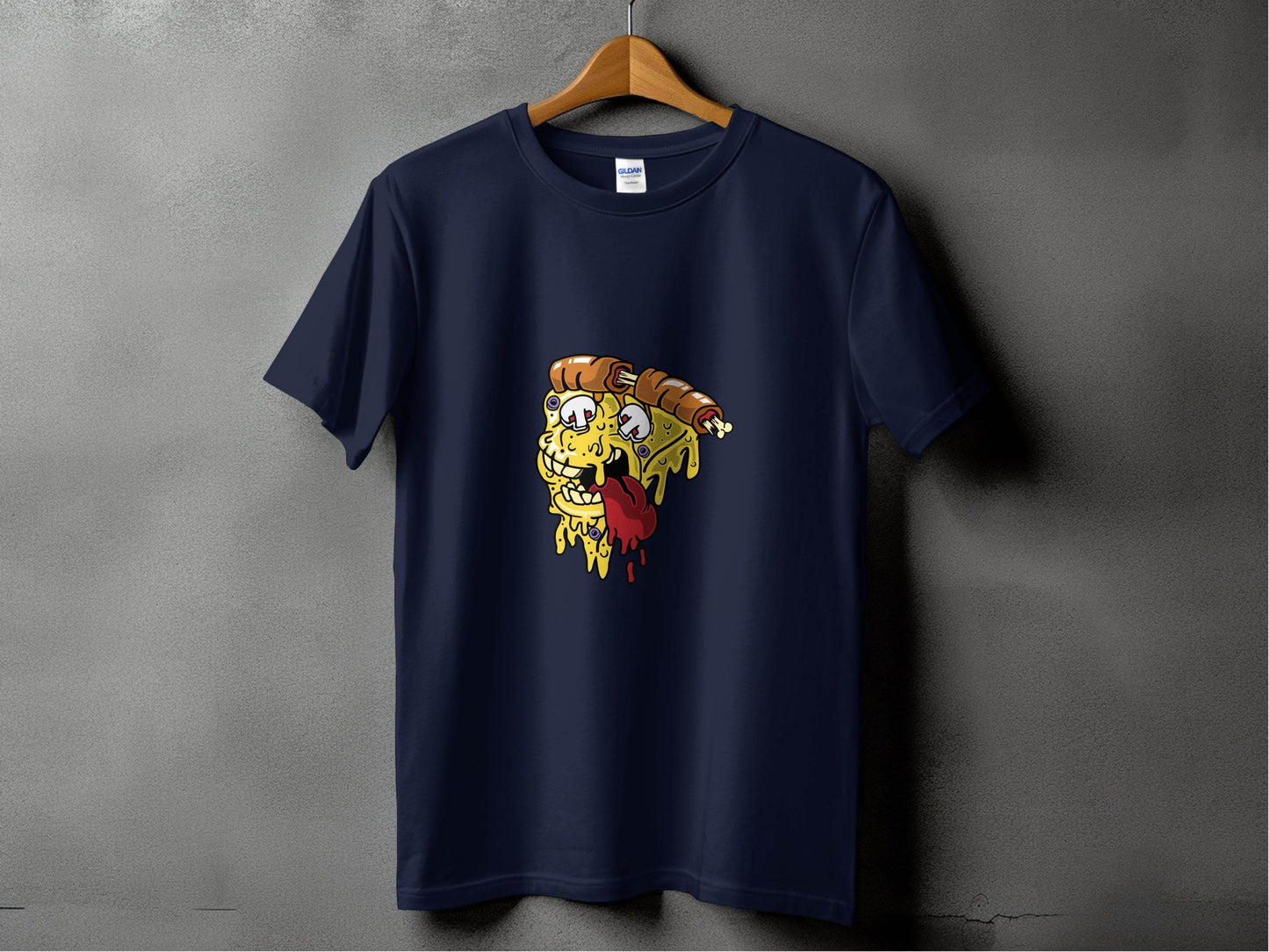 Monstrous Melting Pizza Slice Graphic Design T-Shirt - Design & Vybe
