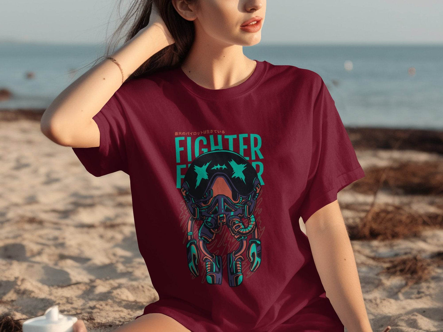 Retro Fighter Pilot Graphic SciFi Illustration T-Shirt - Design & Vybe