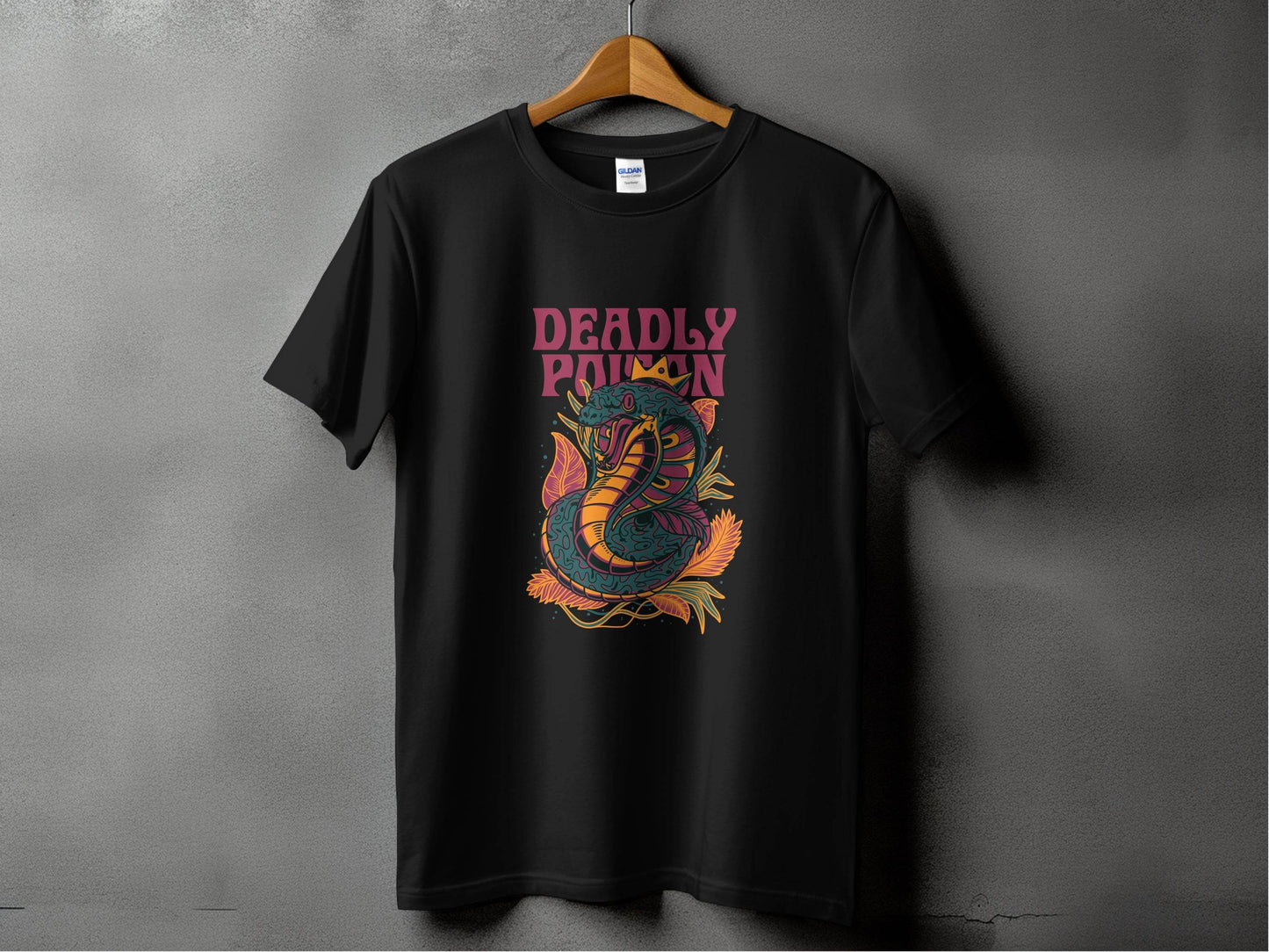 Deadly Poison Snake Art Graphic Novelty Design T-Shirt - Design & Vybe