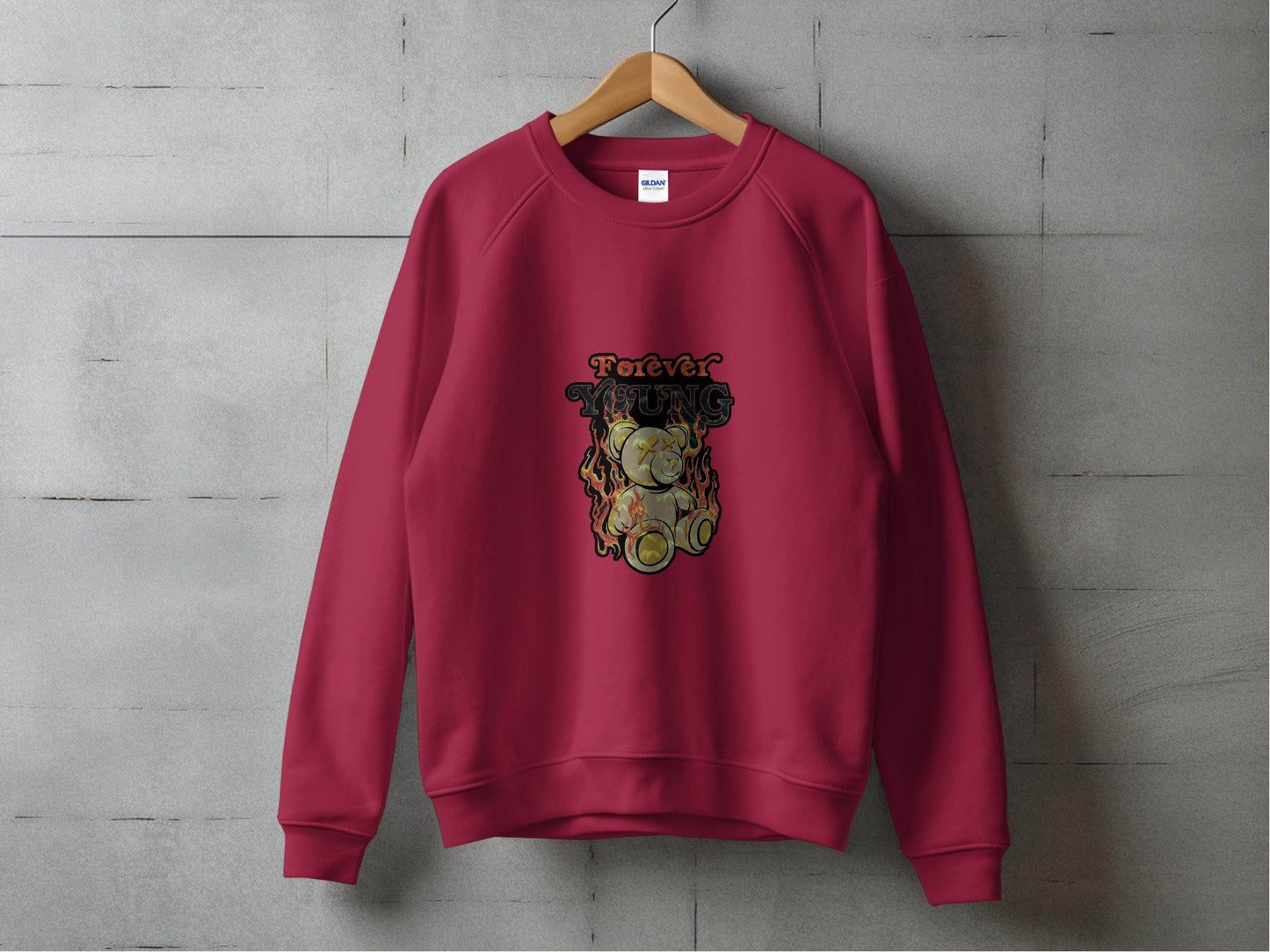Forever Young on Fire Graphic Novelty Art Design Sweater - Design & Vybe