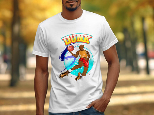 Vibrant Basketball Dunk Graphic Sports T-Shirt - Design & Vybe