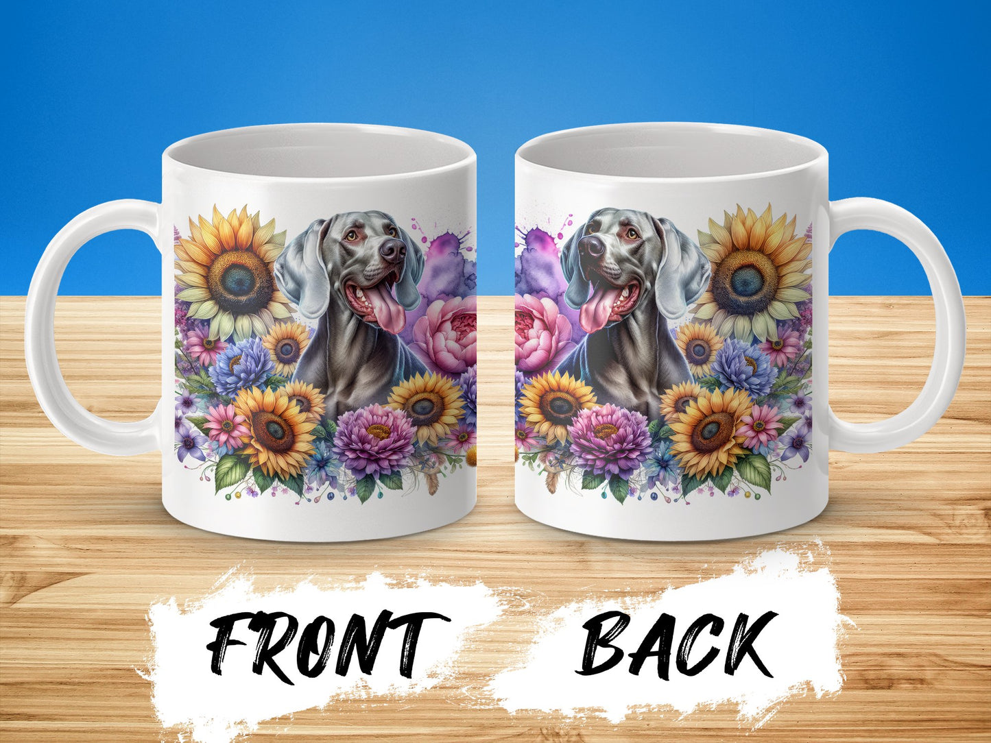 Colorful Floral Dog Design Mug Vibrant Coffee Cup Product Type