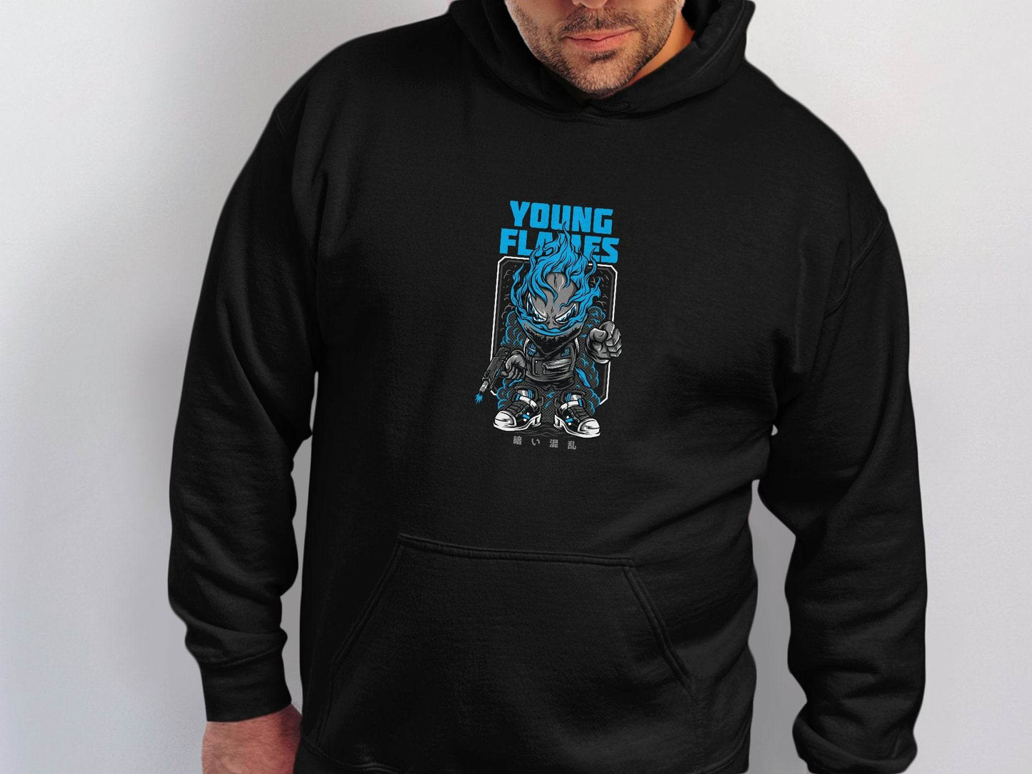 Young Flames Cartoon Style Monster Character Graphic Hoodie - Design & Vybe