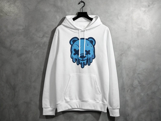 Cool Blue Graffiti Melting Dead Mad Bear Graphic Hoodie - Design & Vybe
