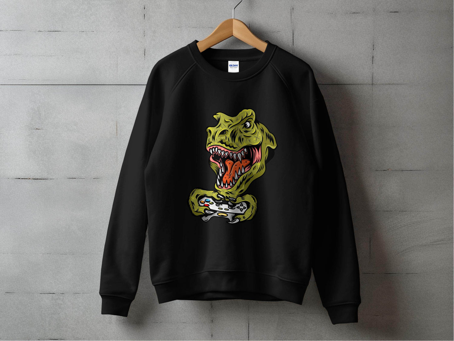 Dinosaur Gaming Graphic Design Sweater - Design & Vybe