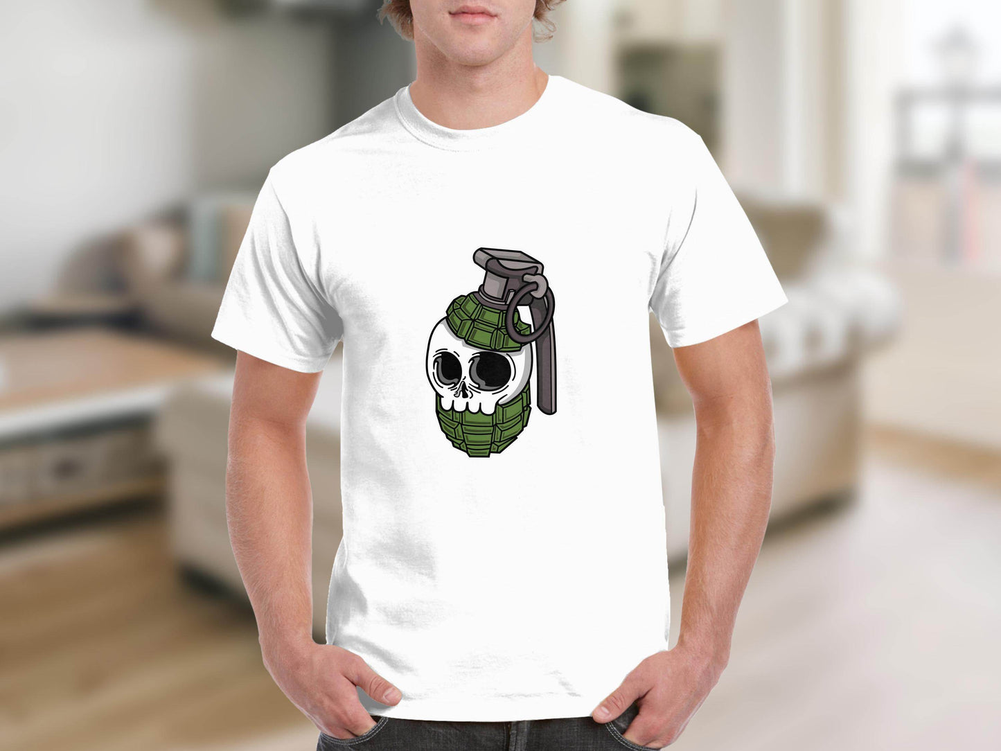 Skull Grenade Graphic Design Funny Unique Style T-Shirt - Design & Vybe