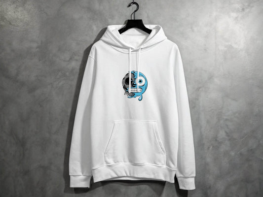 Half Skull Half Water Graphic Design Printed Hoodie - Design & Vybe