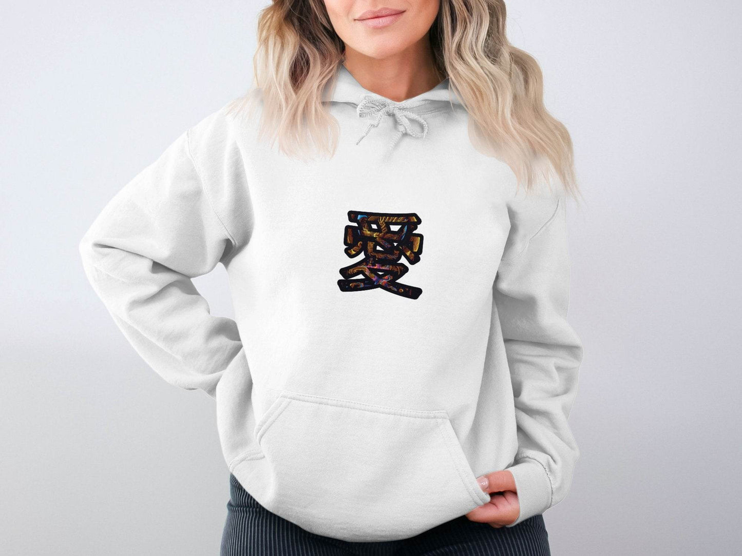 Kanji Love Symbol Artistic Design Print Hoodie - Design & Vybe
