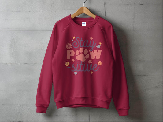 Stay Paw-sitive Pet Dog Animal Lover Graphic Design Sweater - Design & Vybe