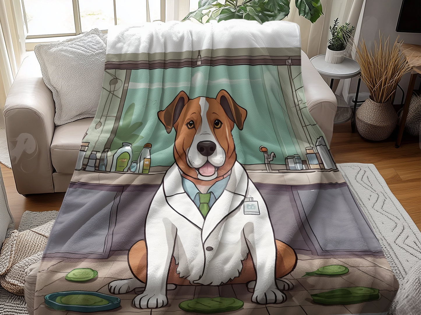 Cozy Relaxing Lab Scene Printed Blanket product